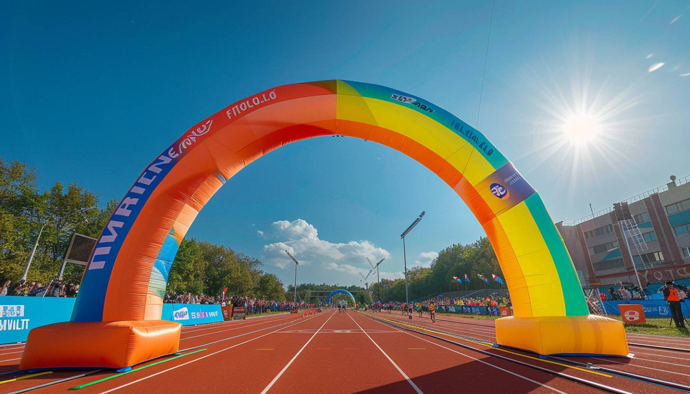Maximiser la visibilité lors de compétitions sportives avec des structures gonflables
